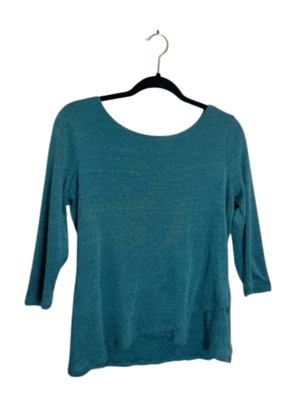 DB Women's Knit Quarter Sleeve Blouse Top Turquoise Size S